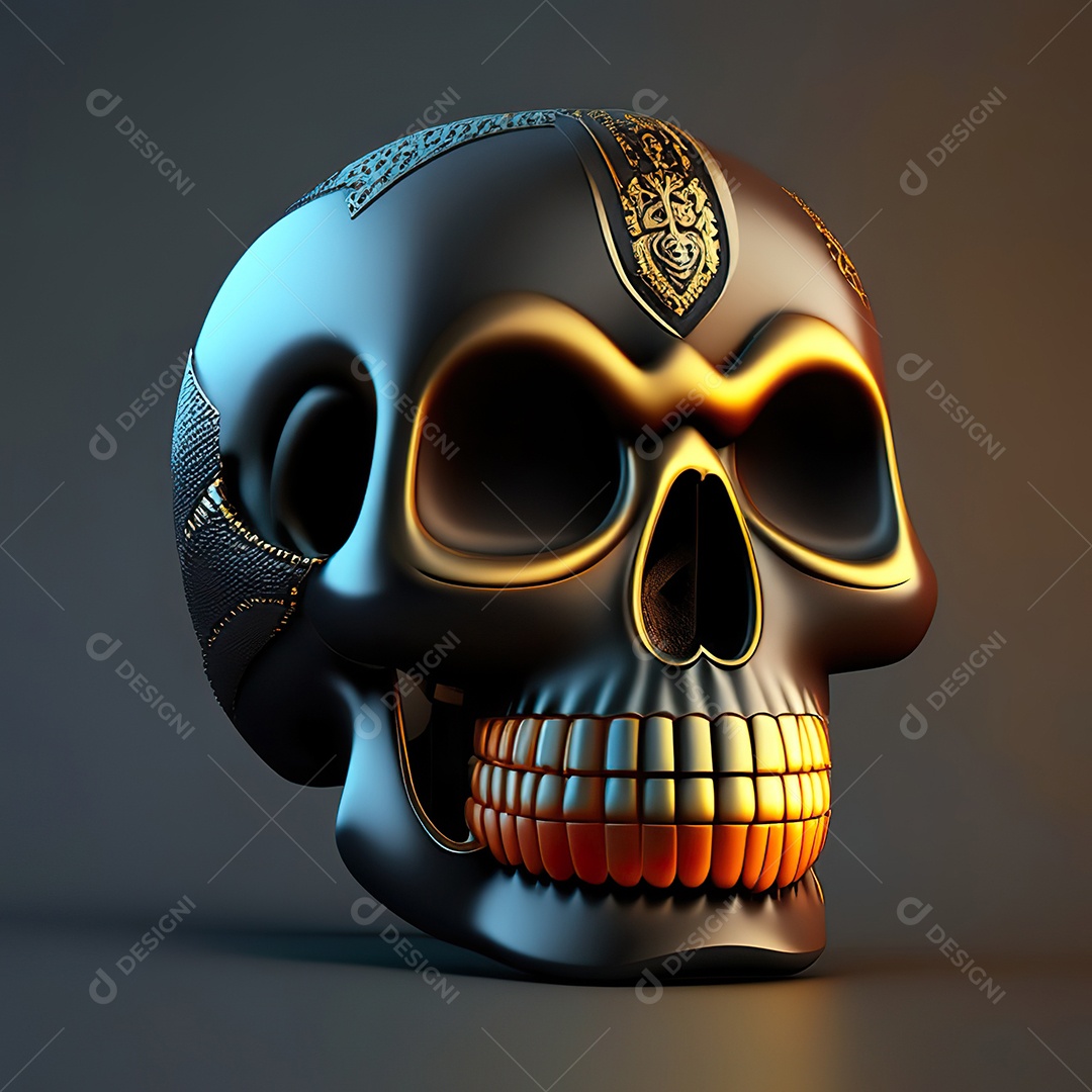 Caveira emoji engraçado altamente detalhado 8k