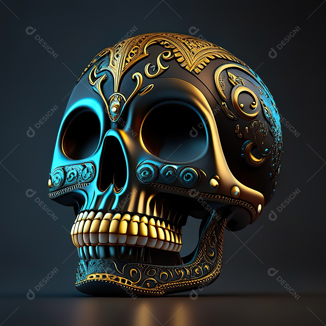 Caveira emoji engraçado altamente detalhado 8k