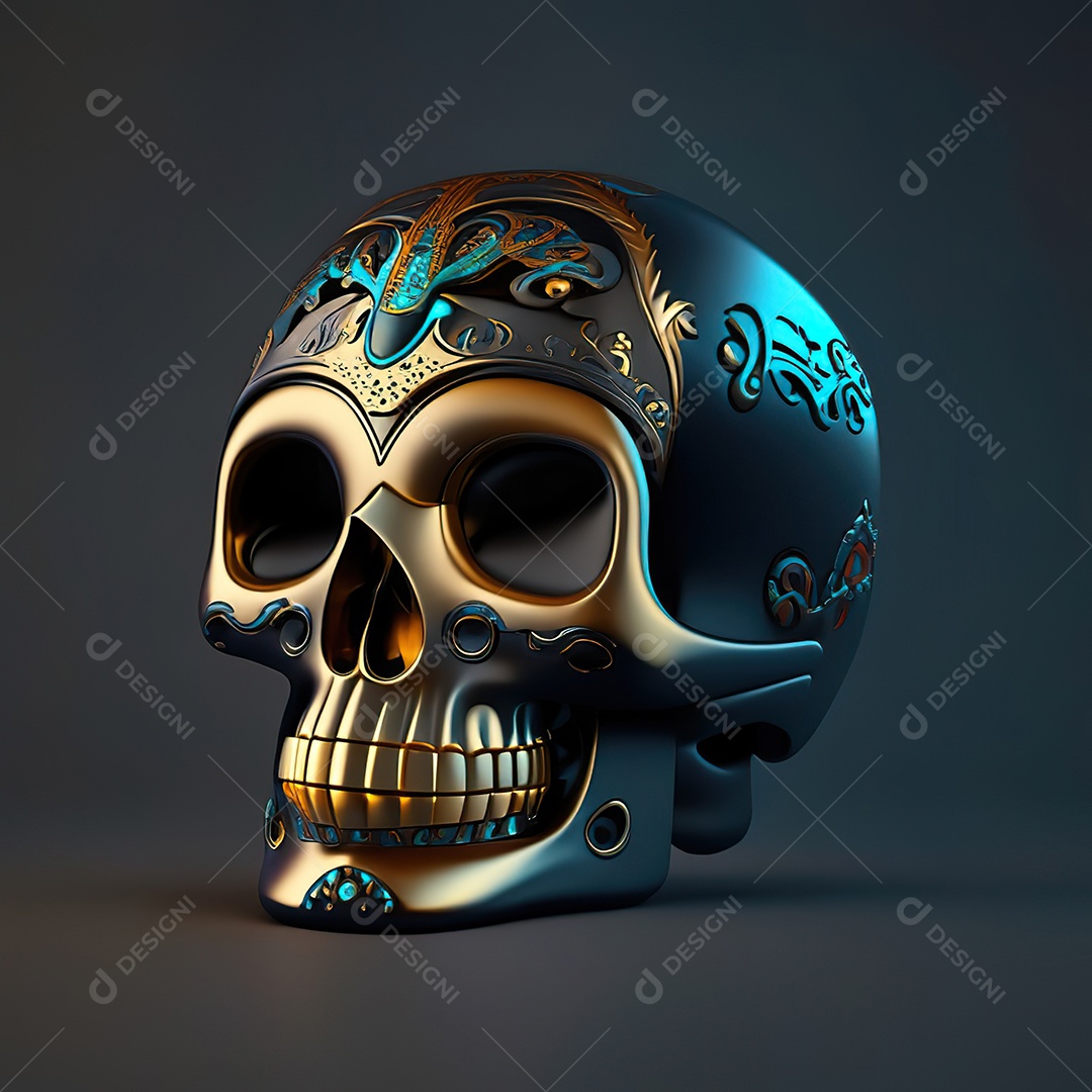 Caveira emoji engraçado altamente detalhado 8k