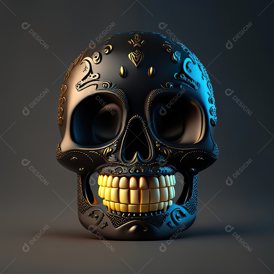 Caveira emoji engraçado altamente detalhado 8k