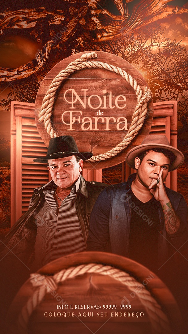 Story Noite De Farra Social Media PSD Editável