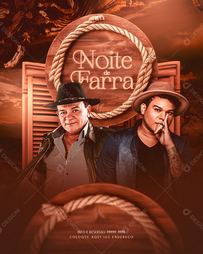 Social Media Feed Noite De Farra PSD Editável