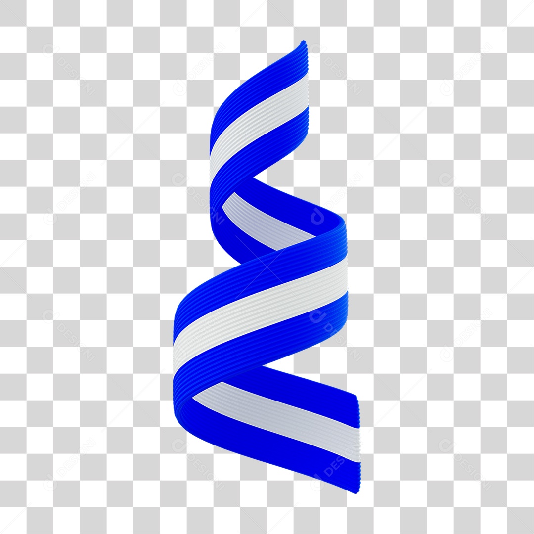 Elemento 3D Fitas Hélice Bandeira do Brasil para Composição PNG Transparente
