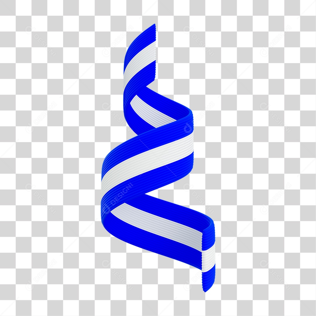 Elemento 3D Fitas Hélice Bandeira do Brasil para Composição PNG Transparente