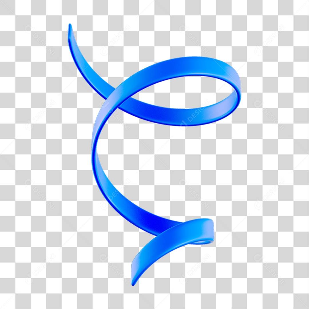 Elemento 3D Fitas Hélice Bandeira do Brasil para Composição PNG Transparente