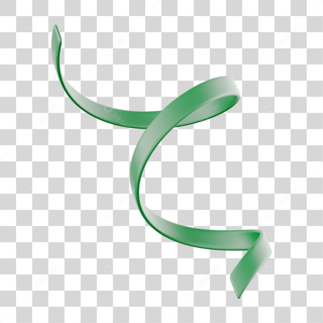 Elemento 3D Fitas Hélice Bandeira do Brasil para Composição PNG Transparente