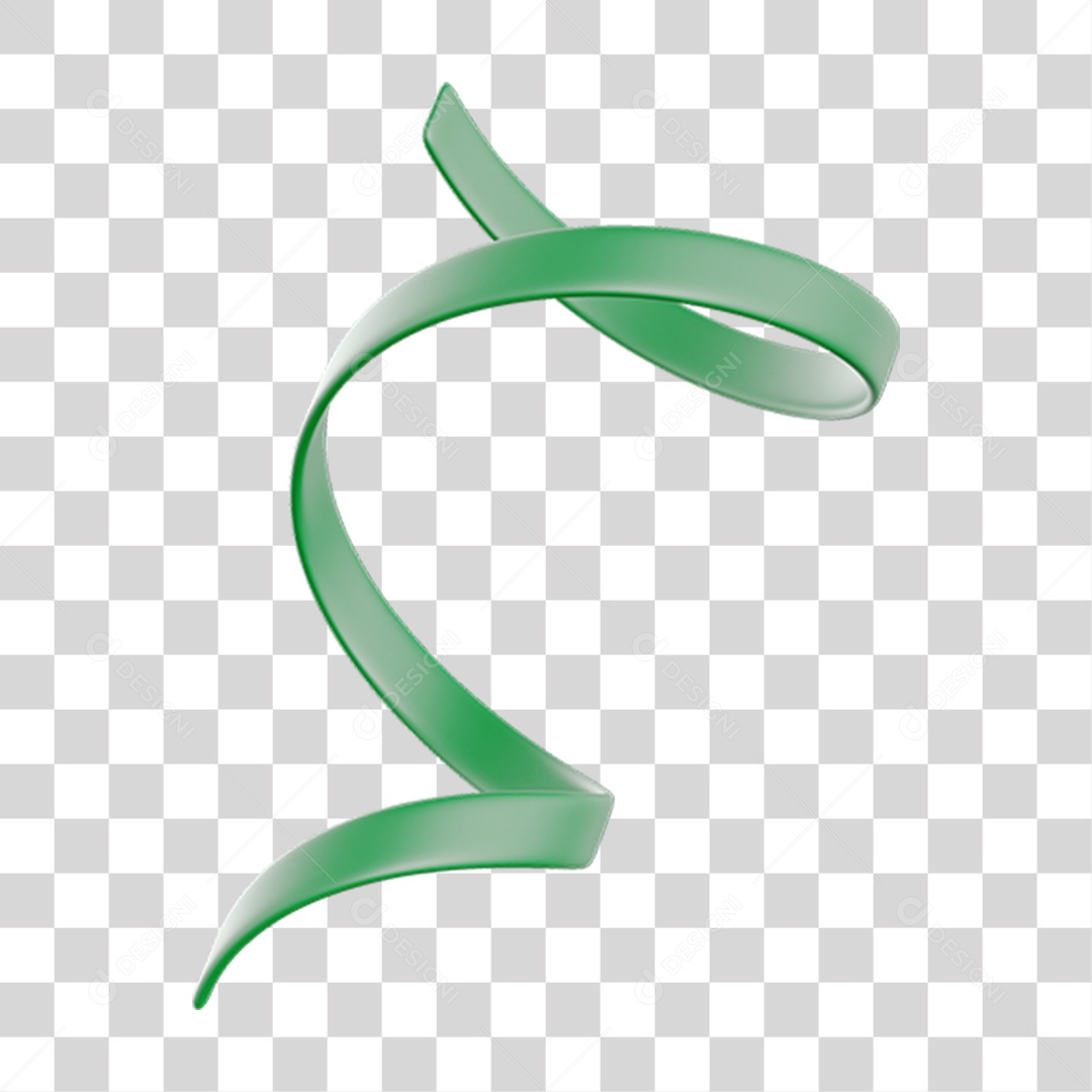 Elemento 3D Fitas Hélice Bandeira do Brasil para Composição PNG Transparente