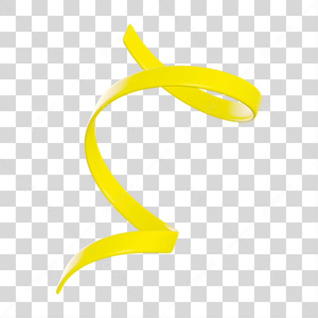 Elemento 3D Fitas Hélice Bandeira do Brasil para Composição PNG Transparente