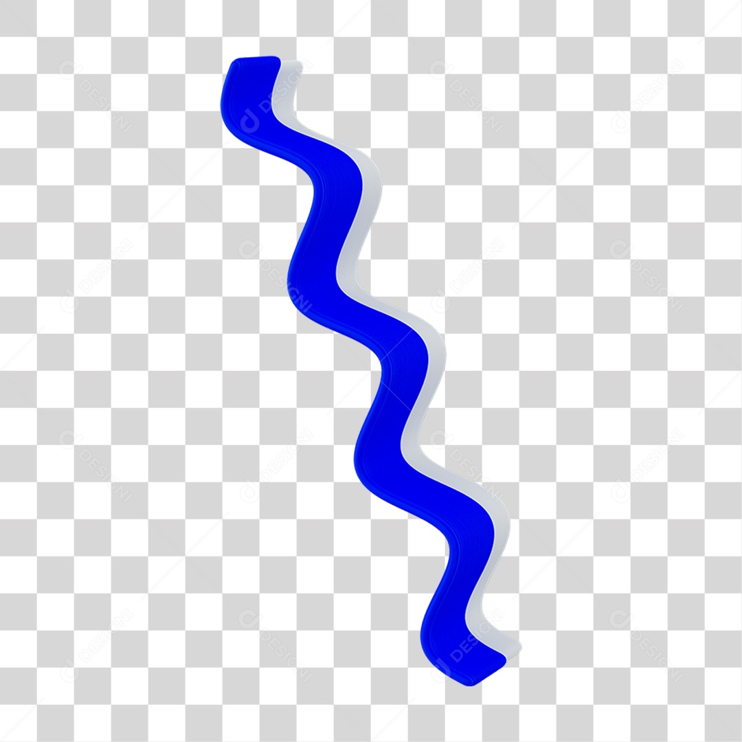 Elemento 3D Fitas Onduladas Bandeira do Brasil para Composição PNG Transparente