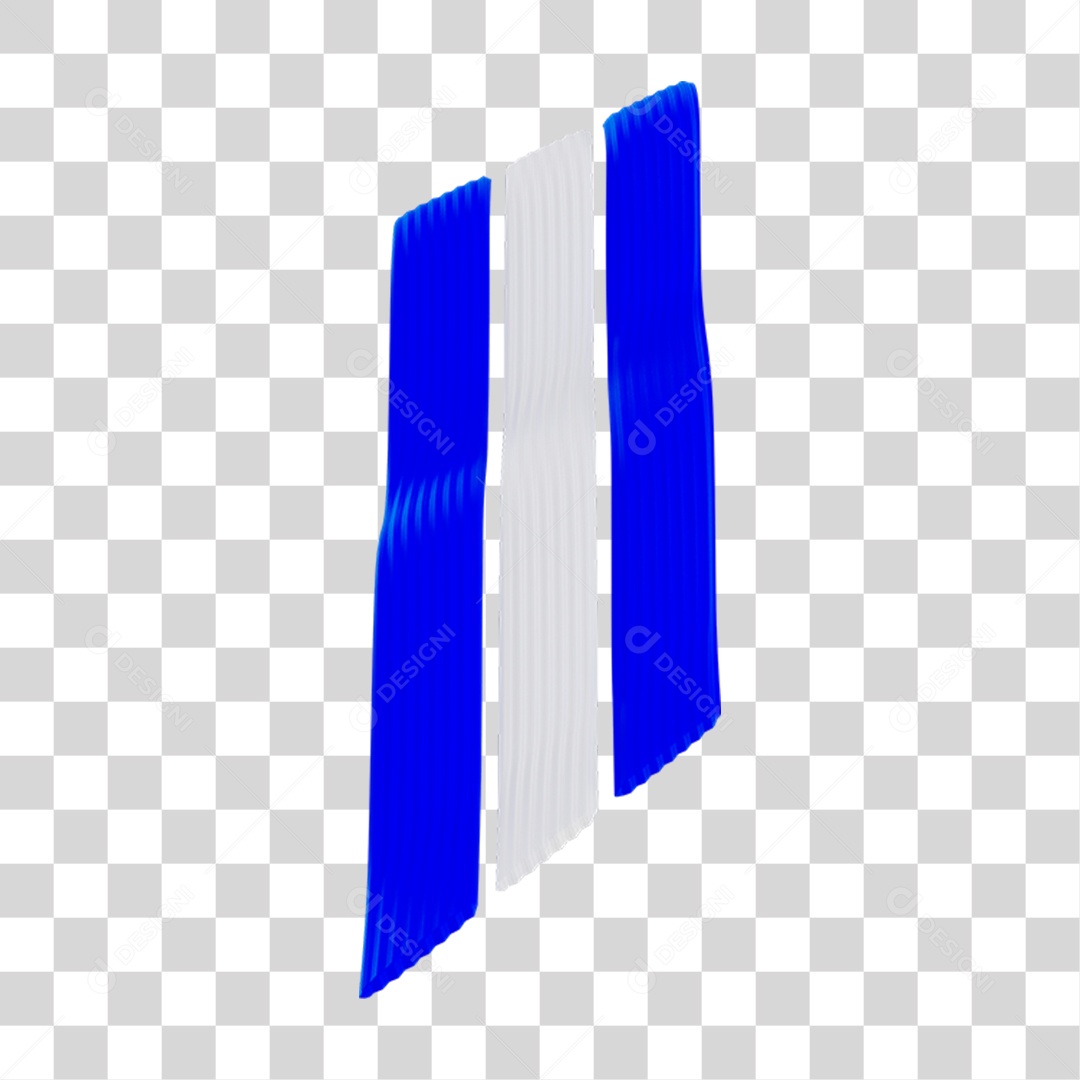 Elemento 3D Fitas Alinhadas Bandeira do Brasil para Composição PNG Transparente