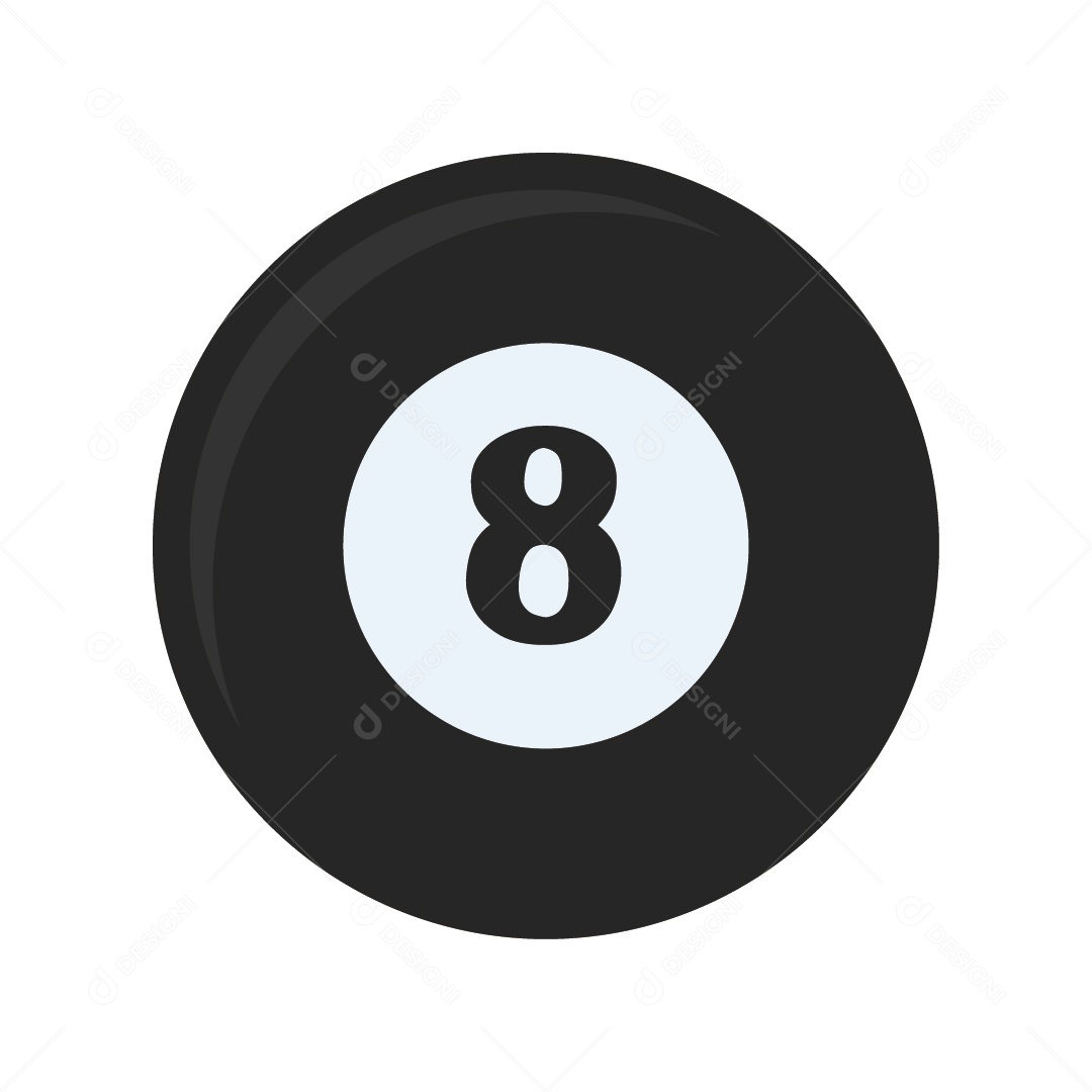 Bola 8 Preto Ilustração Vetor EPS