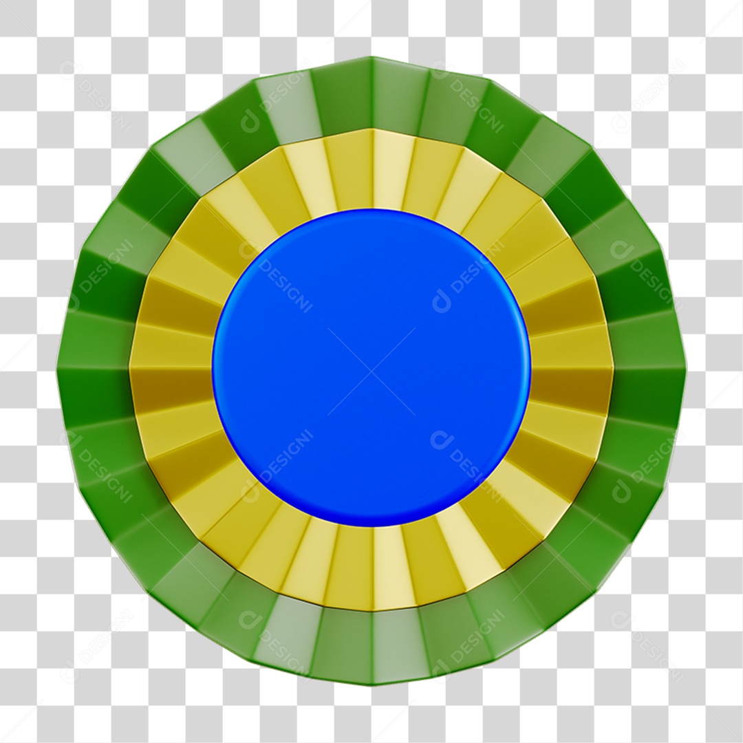 Elemento 3D Elemento Flor de Papel Bandeira do Brasil para Composição PNG Transparente