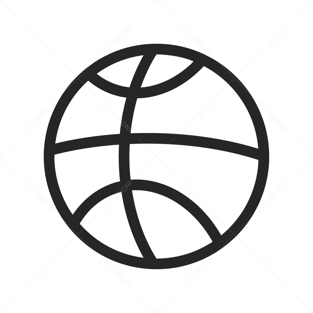 Bola de Basquete Preto e Branco Ilustração Vetor EPS