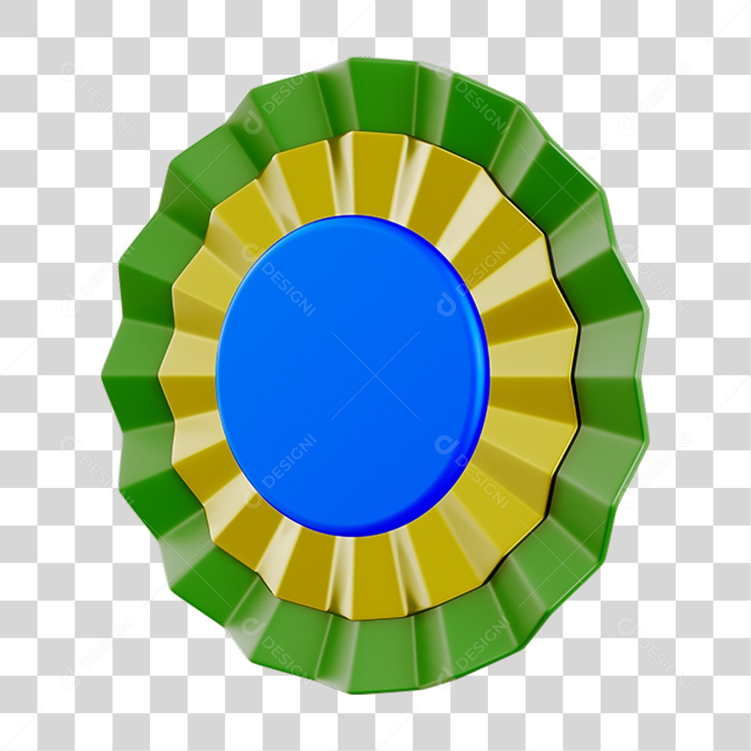 Elemento 3D Elemento Flor de Papel Bandeira do Brasil para Composição PNG Transparente