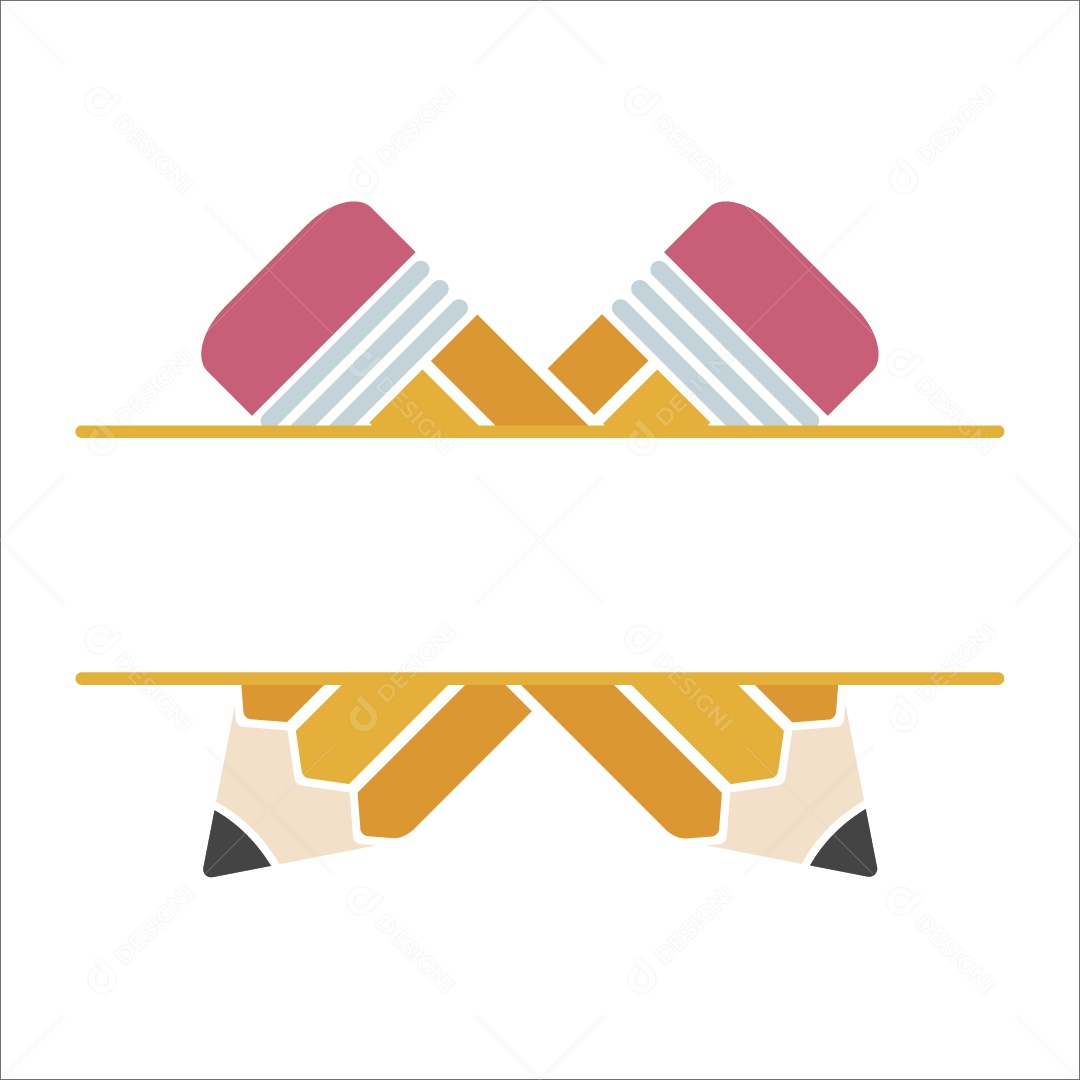 Ilustração Lápis Amarelo com Borracha Vetor EPS