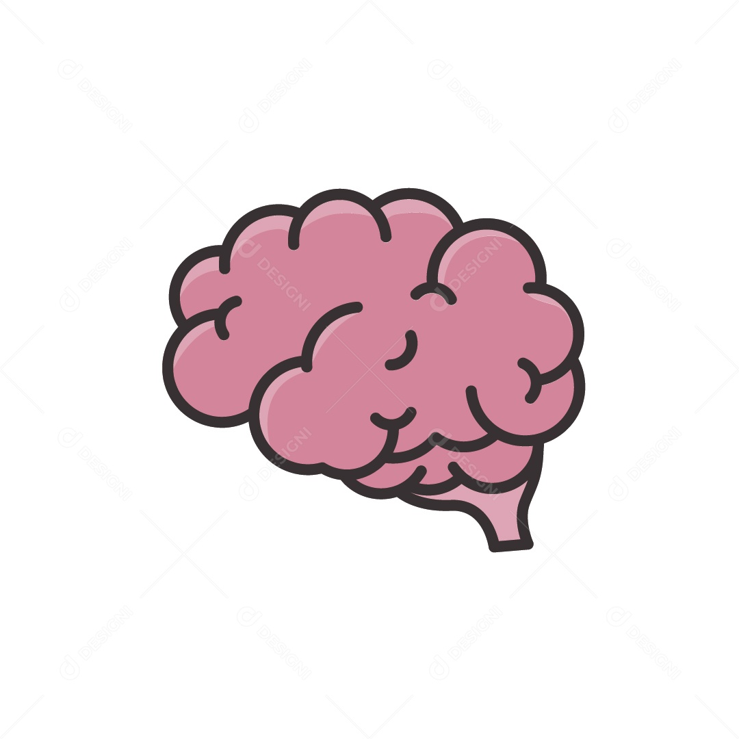 Cérebro Rosa Ilustração Vetor EPS
