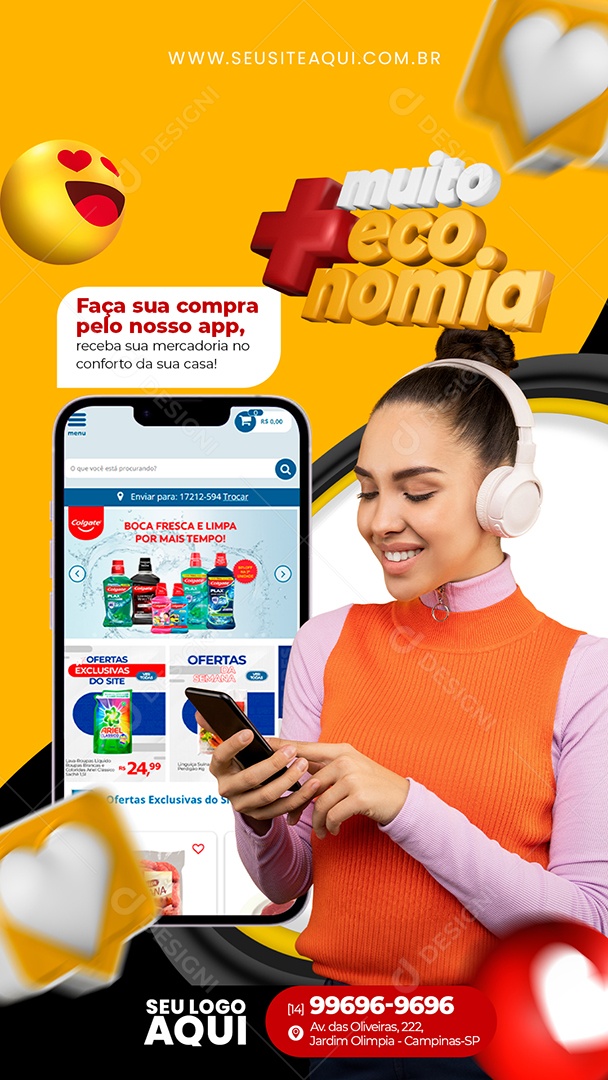 Story Faça Sua Compra Pelo App Social Media PSD Editável