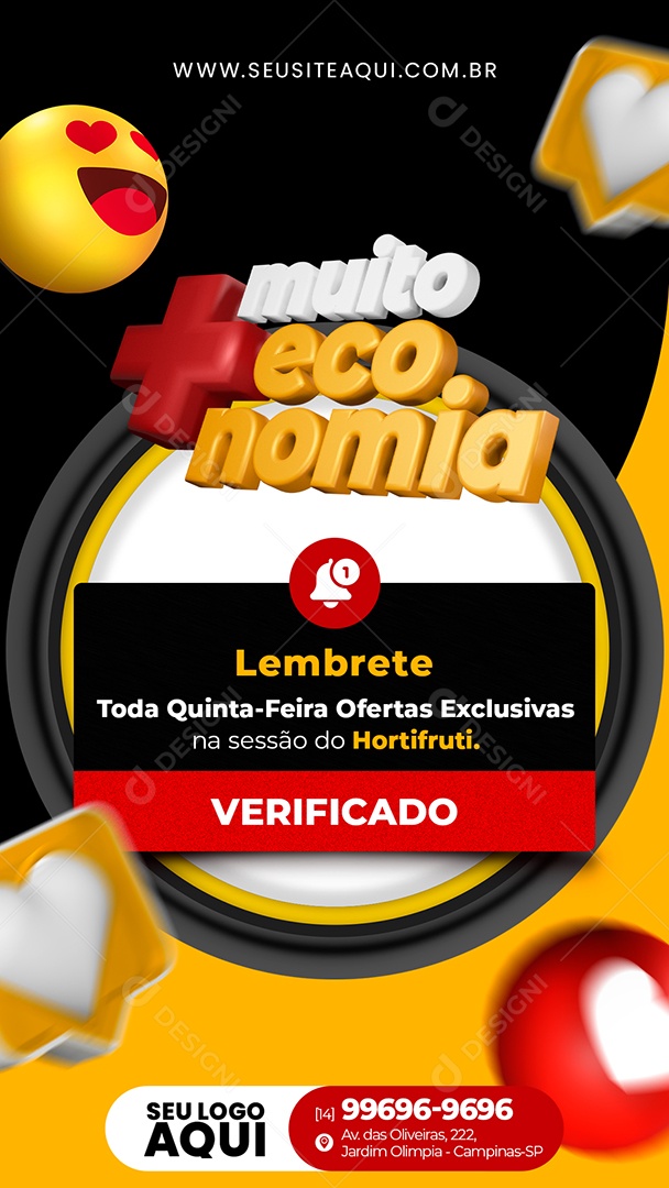 Social Media Story Lembrete Sessão De Horti Fruti PSD Editável