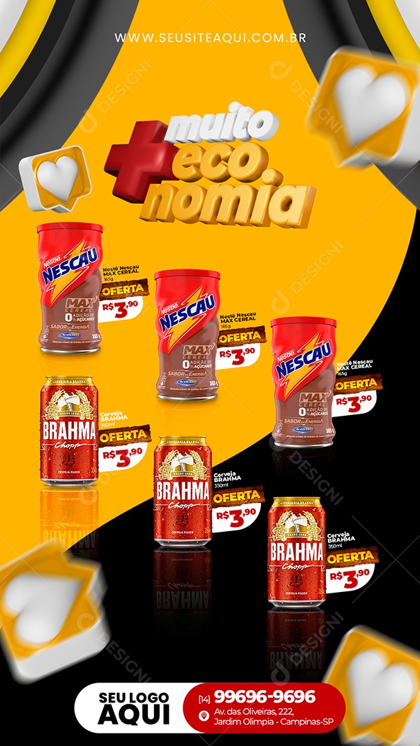 Story Muito Mais Economia Supermercado Social Media PSD Editável