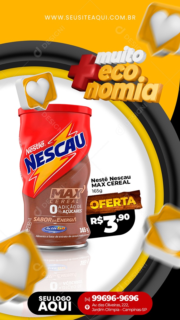 Social Media Story Muito Mais Economia Supermercado PSD Editável