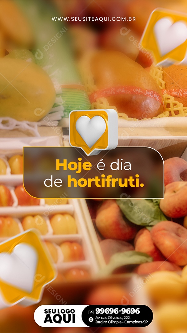 Social Media Hoje é Dia De Horti Fruti PSD Editável