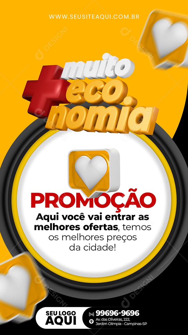 Story Promoção Muito + Economia Social Media PSD Editável