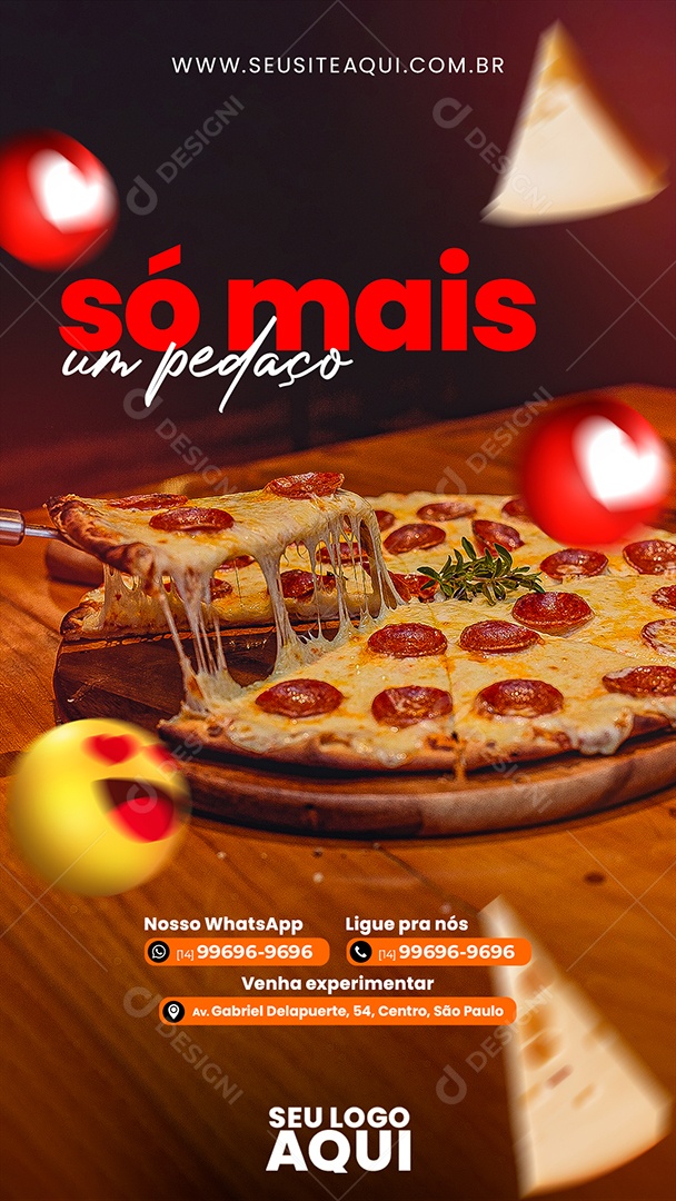 Só Mais Um Pedaço Pizzaria Social Media PSD Editável