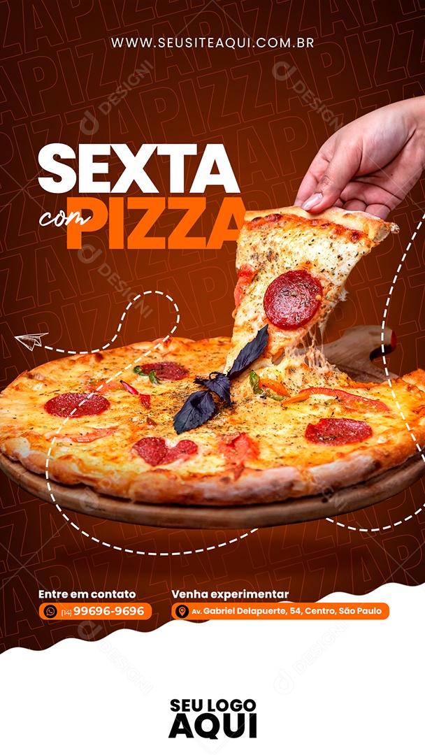 Social Media Sexta Com Pizza PSD Editável