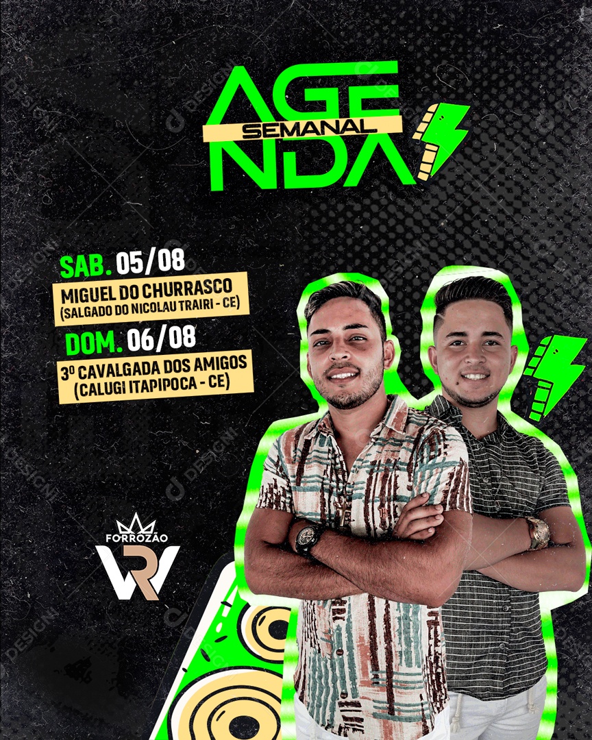 Flyer Agenda Semanal Social Media PSD Editável