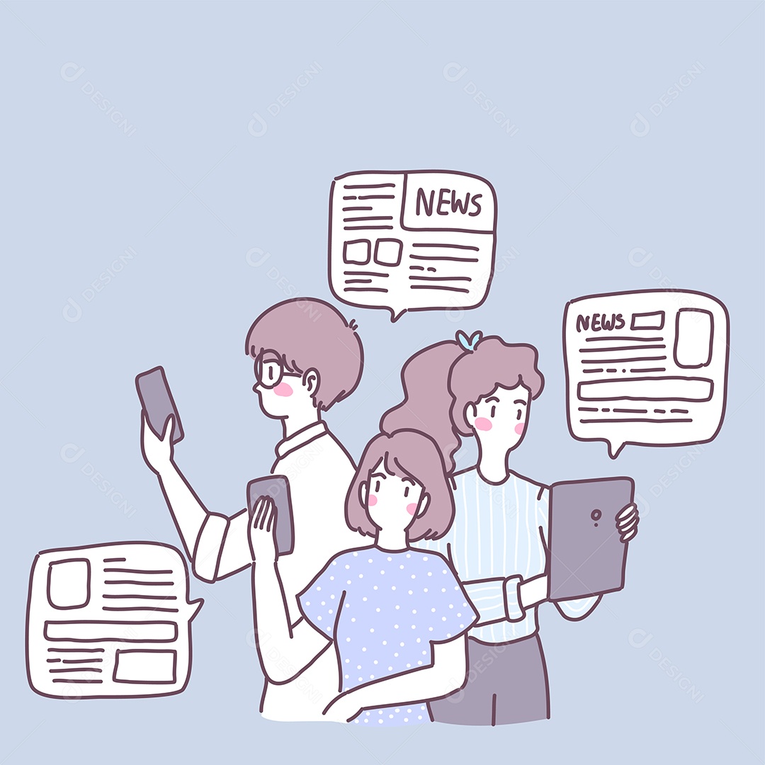 Pessoas Usando Celular Vetor EPS