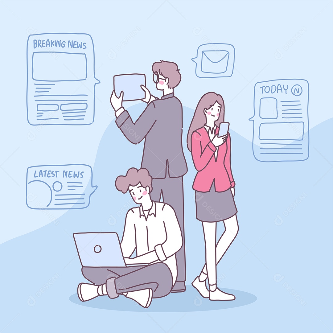 Pessoas Usando Celular Vetor EPS