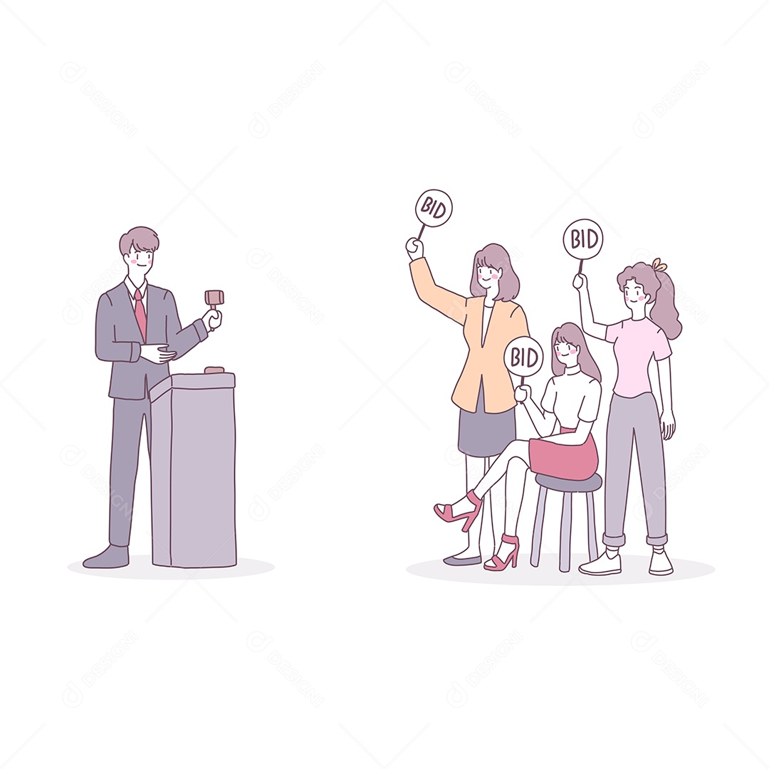 Leiloes Ilustrações Vetor EPS