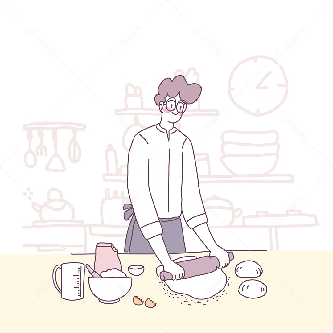 Personagem Cozinheiro Vetor EPS