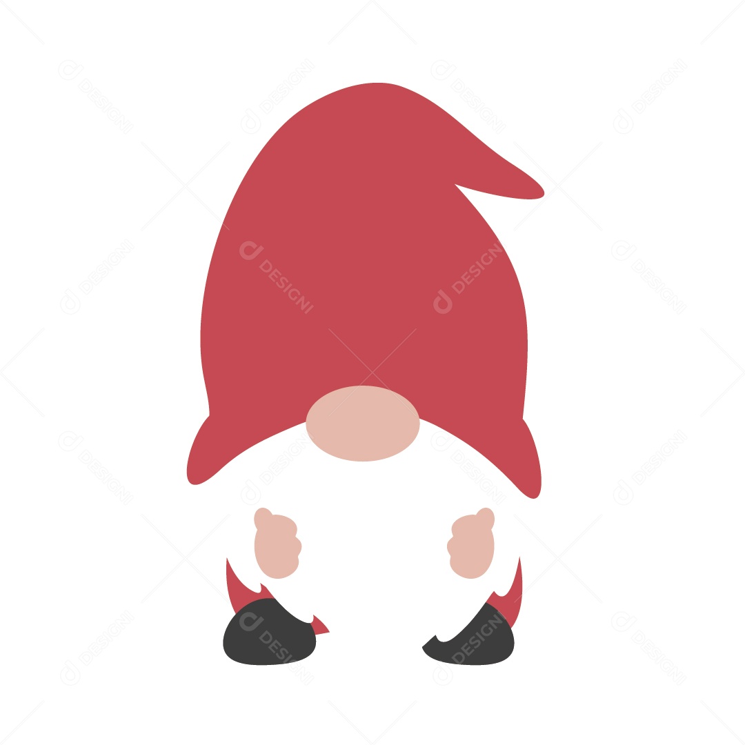 Ilustração Gnomo de Chapéu Vermelho Vetor EPS
