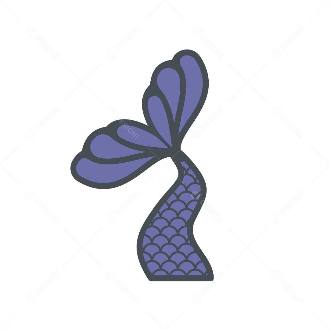 Calda de Sereia Desenho Ilustração Vetor EPS