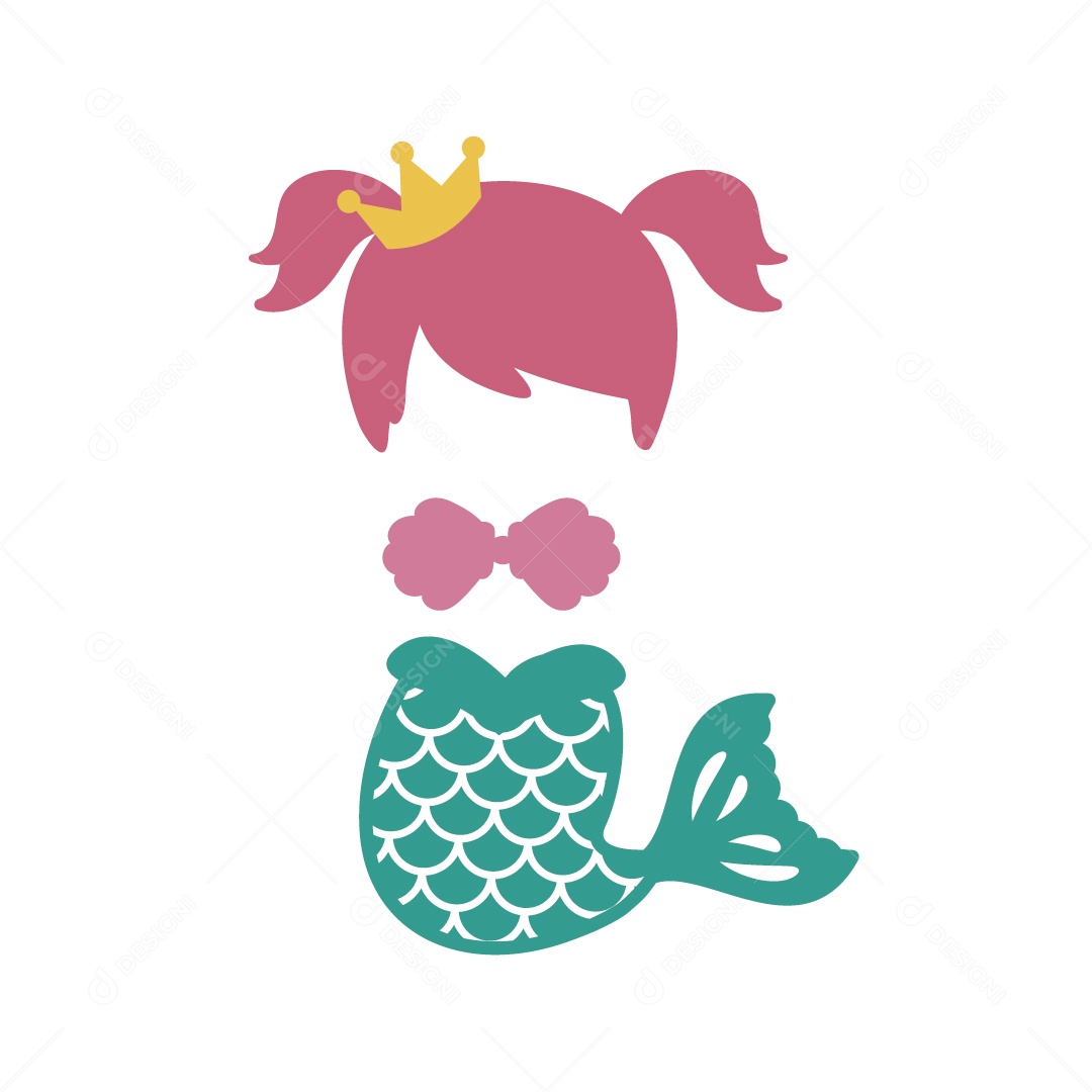 Sereia Desenho Ilustração Vetor EPS