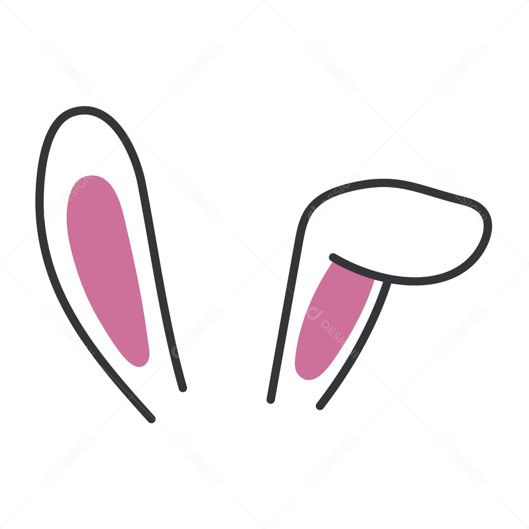 Ilustração de Orelhas de Coelhos Vetor EPS