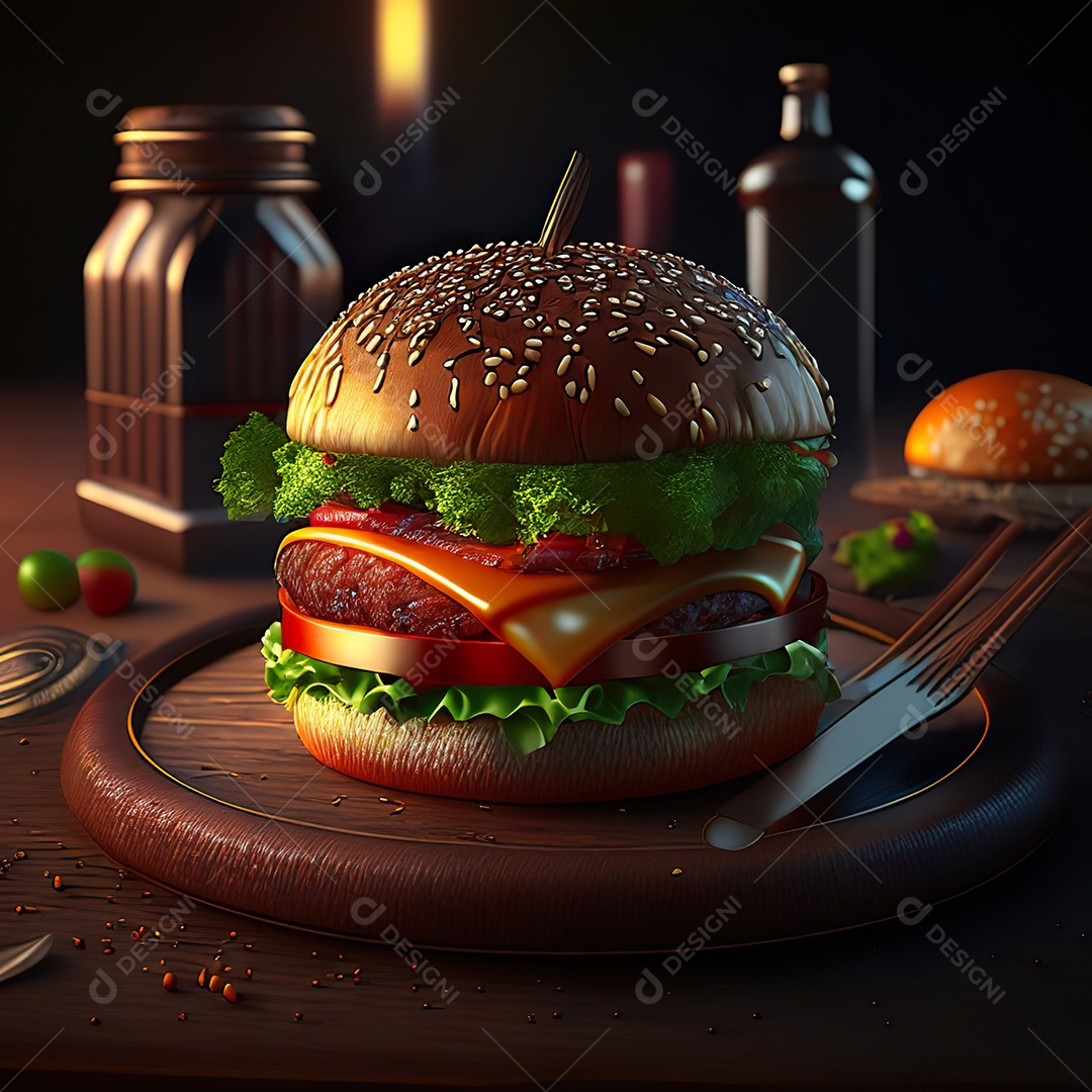 Imagem realista de hambúrguer
