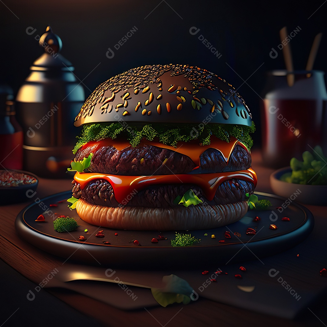 Imagem realista de hambúrguer