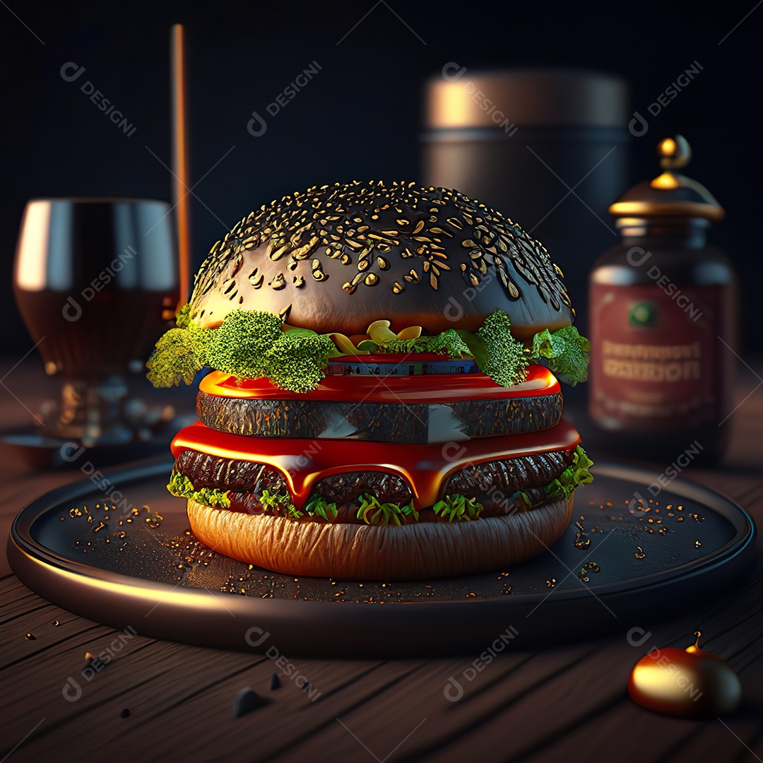 Imagem realista de hambúrguer