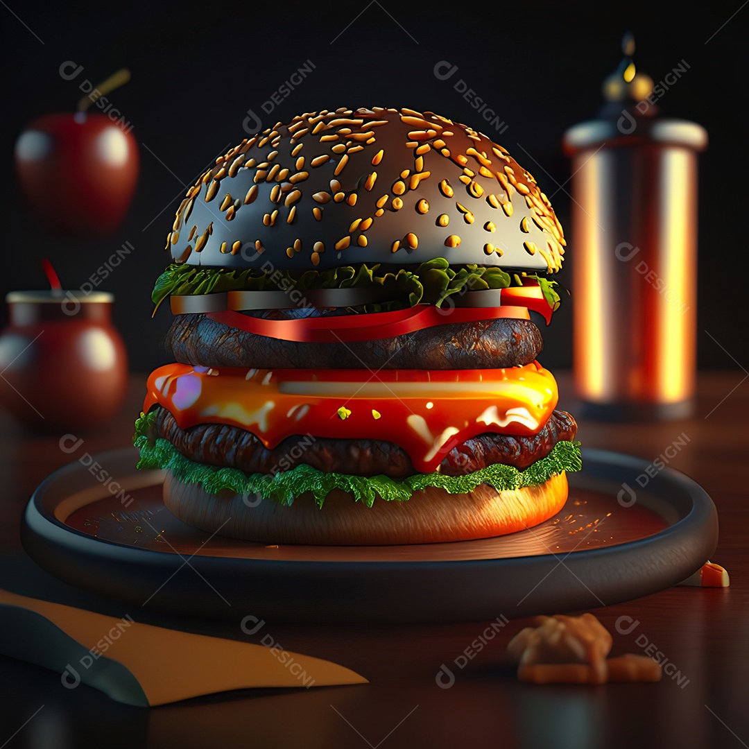 Imagem realista de hambúrguer