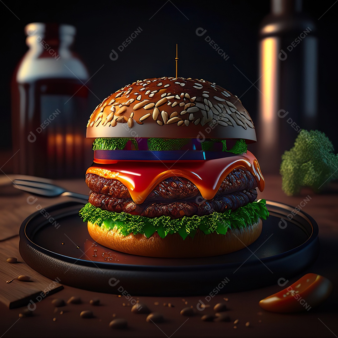 Imagem realista de hambúrguer