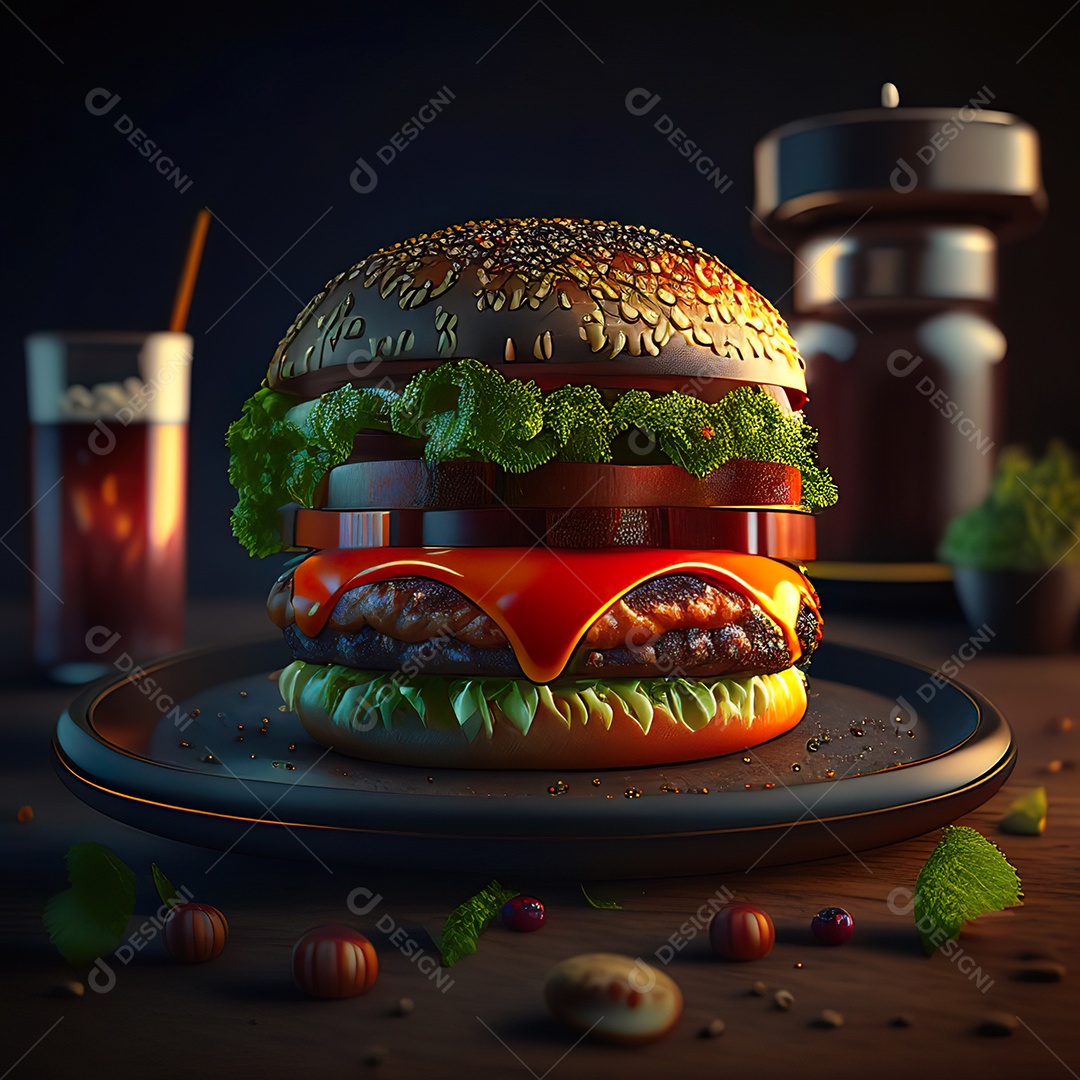 Imagem realista de hambúrguer