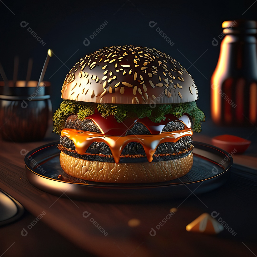 Imagem realista de hambúrguer