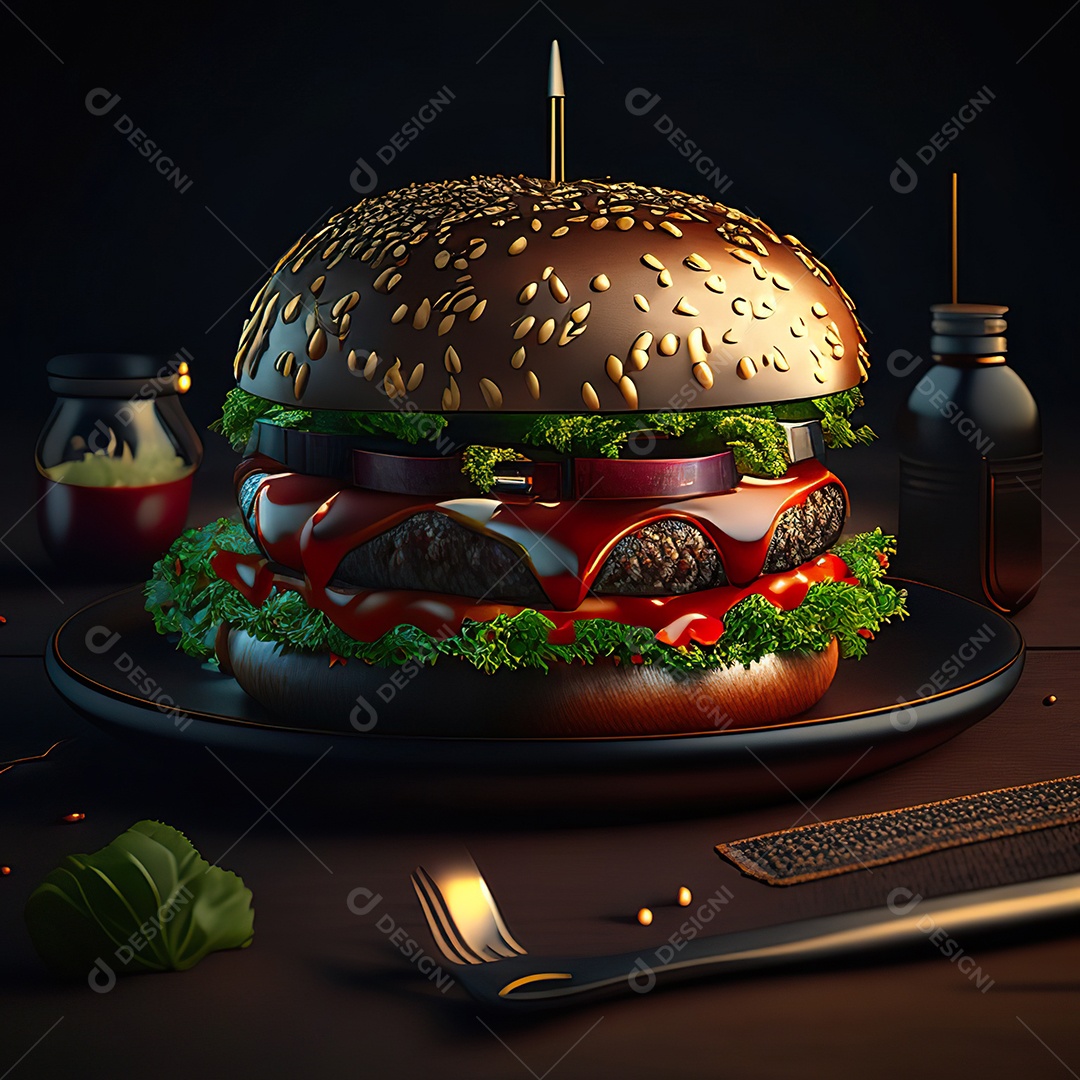 Imagem realista de hambúrguer