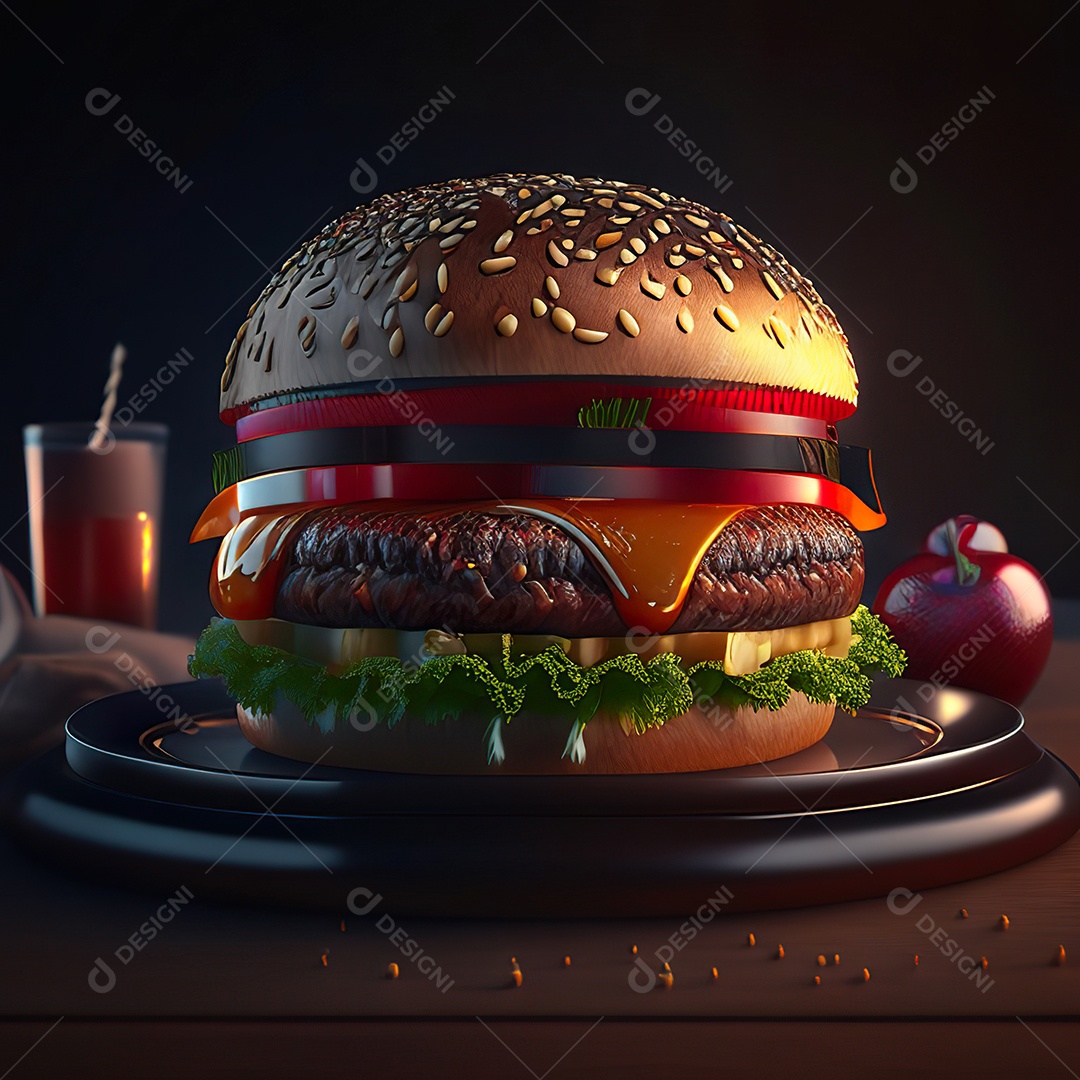 Imagem realista de hambúrguer