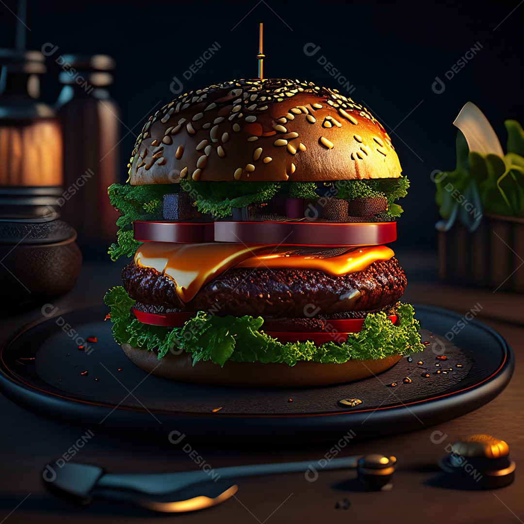 Imagem realista de hambúrguer