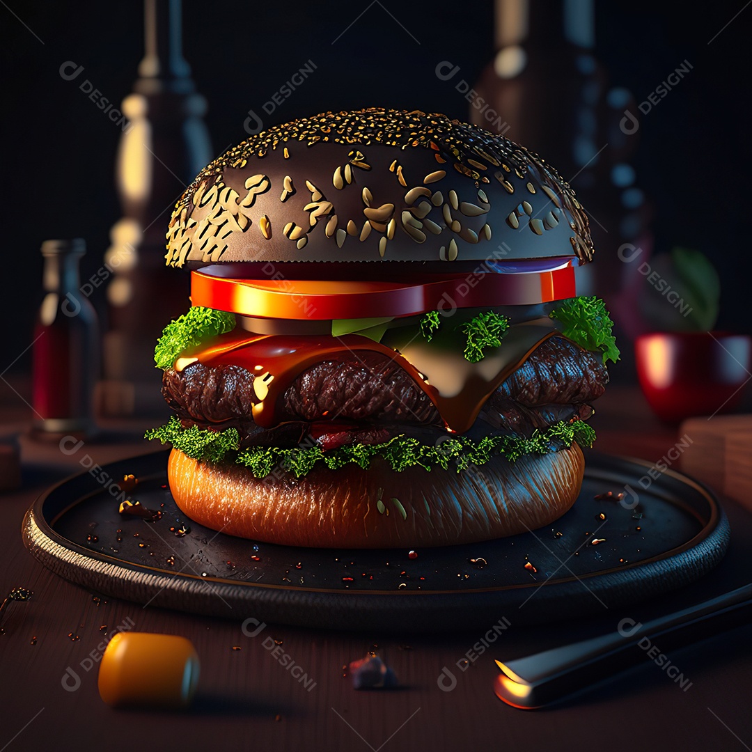 Imagem realista de hambúrguer