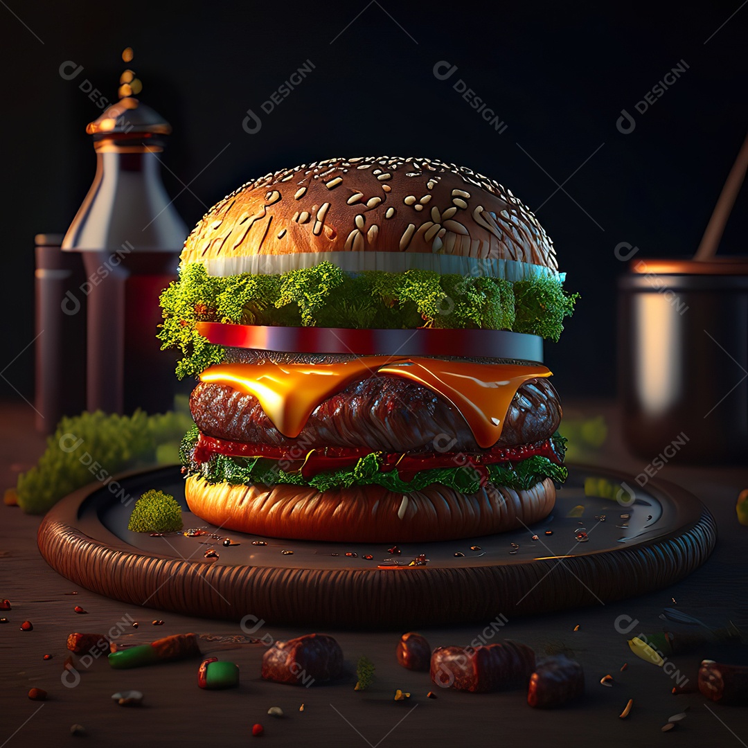 Imagem realista de hambúrguer