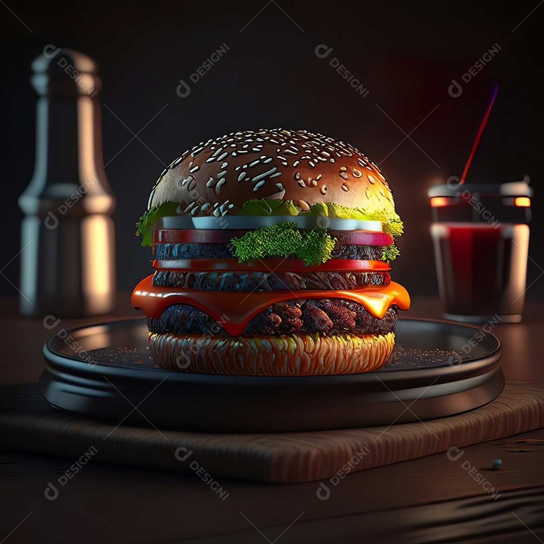 Imagem realista de hambúrguer